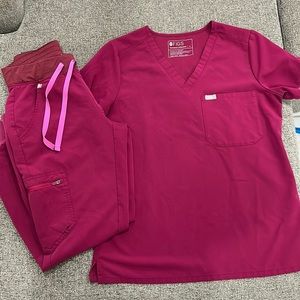 Figs scrub set, small one pocket top and XS regular joggers